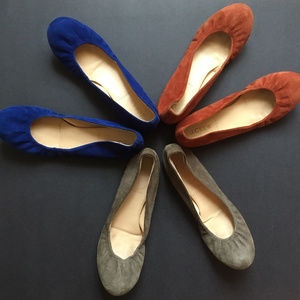 3 x J.Crew suede CeCe  ballet flats made in Italy